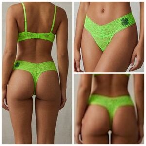 Vintage PINK ViS extra low rise Shamrock Lace Thong Panty